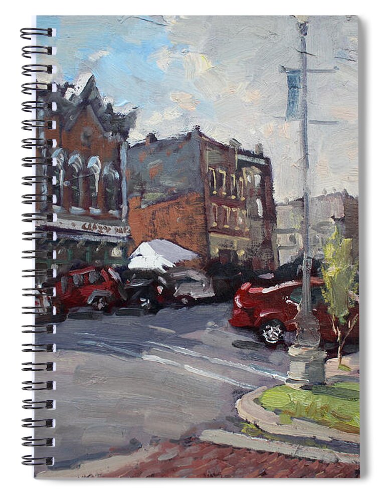 Webster Street Spiral Notebook featuring the painting Webster Street North Tonawanda by Ylli Haruni