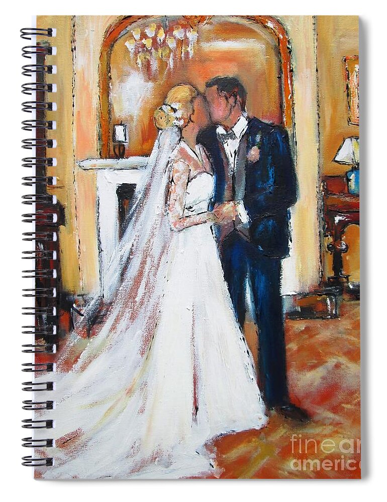 Wedding Art Spiral Notebook featuring the painting Wedding Portrait Art And Paintings 2016 by Mary Cahalan Lee - aka PIXI