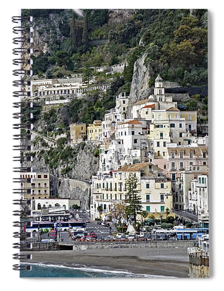 Amalfi Spiral Notebook featuring the photograph Welcome To Amalfi In Italy by Rick Rosenshein