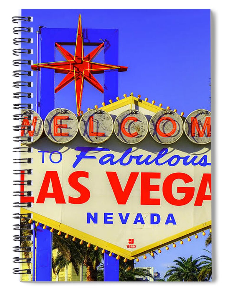Las Vegas Spiral Notebook featuring the photograph Welcome To Las Vegas by Anthony Sacco