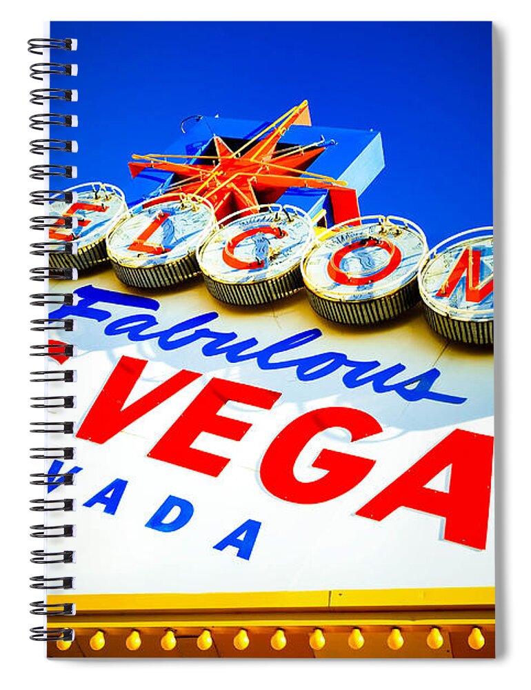 Fabulous Spiral Notebook featuring the photograph Welcome to Las Vegas Sign by Amy Cicconi
