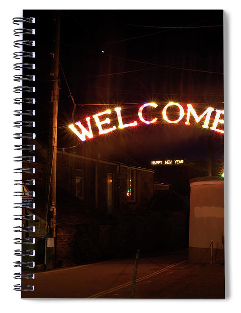 Mousehole Spiral Notebook featuring the photograph Welcome to Mousehole by Terri Waters