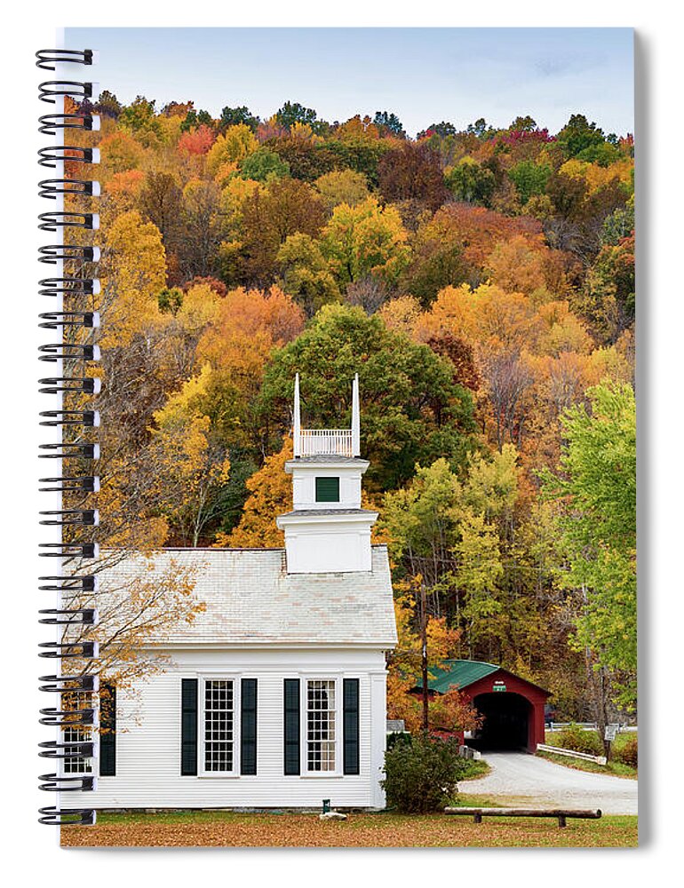 Church Spiral Notebook featuring the photograph West Arlington Church by Phil Spitze