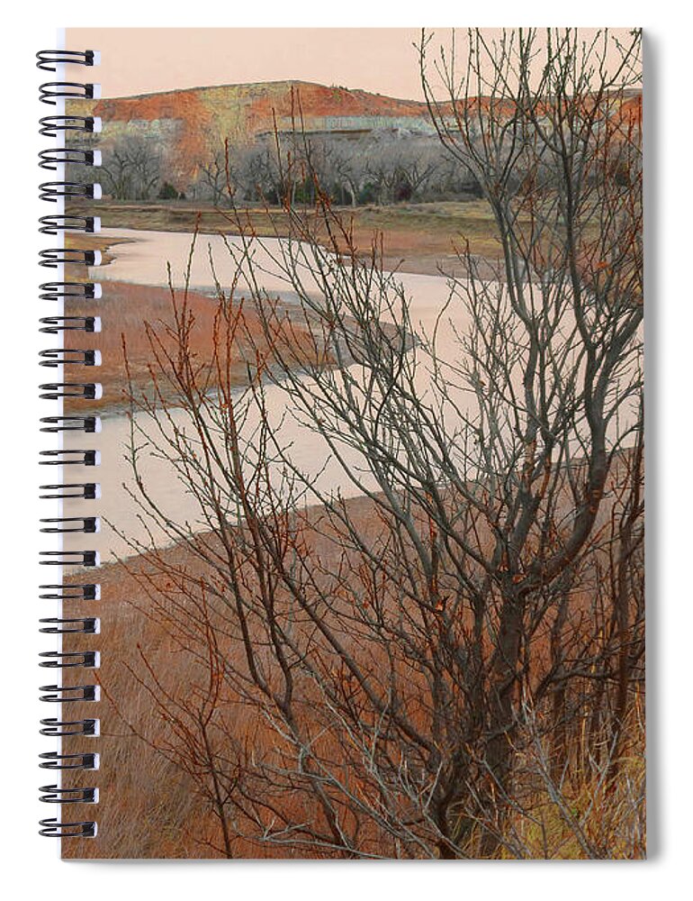 North Dakota Spiral Notebook featuring the photograph West Dakota River Reverie by Cris Fulton