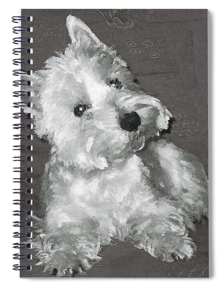 Westie Spiral Notebook featuring the digital art West Highland White Terrier by Charmaine Zoe
