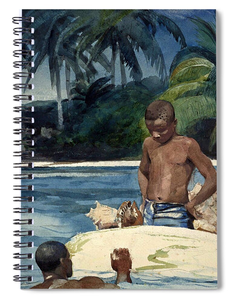 Winslow Homer Spiral Notebook featuring the drawing West India Divers by Winslow Homer