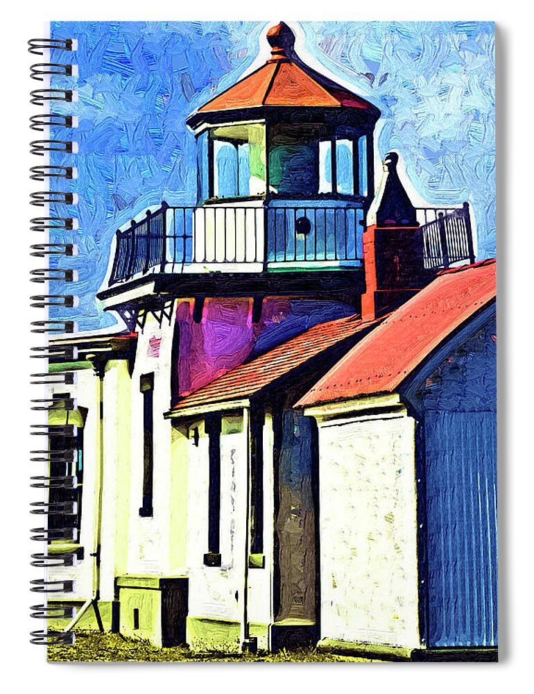 Lighthouse Spiral Notebook featuring the digital art West Point Up Close by Kirt Tisdale