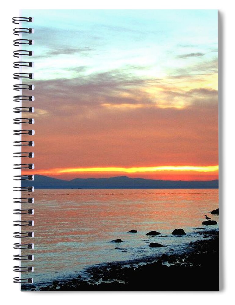 Sunset Spiral Notebook featuring the photograph West Vancouver Sunset by Will Borden
