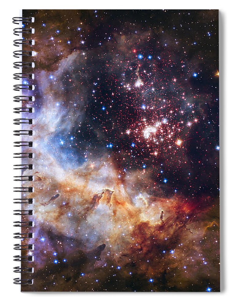 3scape Spiral Notebook featuring the photograph Westerlund 2 - Hubble 25th Anniversary Image by Adam Romanowicz