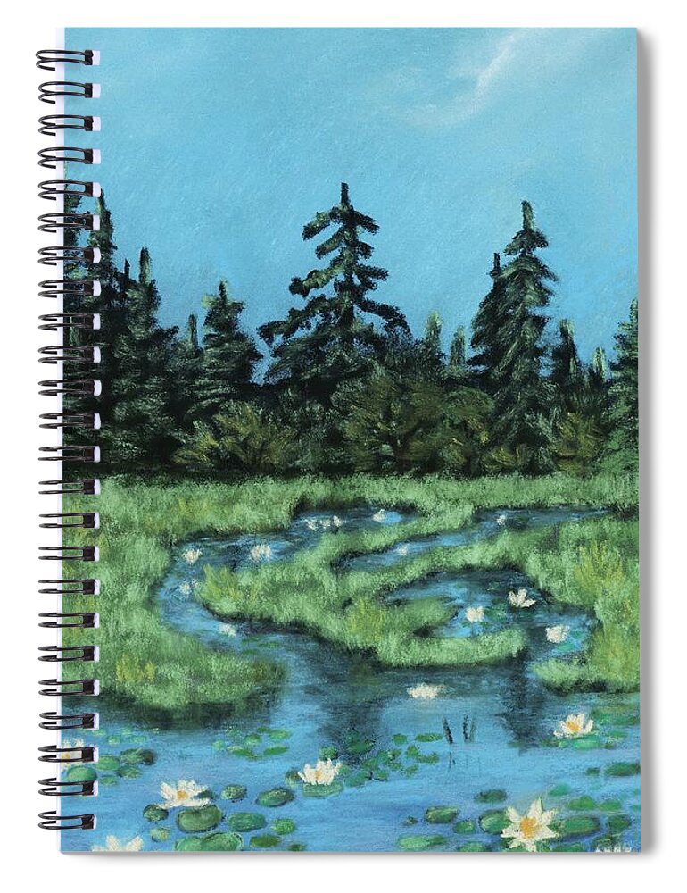 Wetland Spiral Notebook featuring the painting Wetland - Algonquin Park by Anastasiya Malakhova