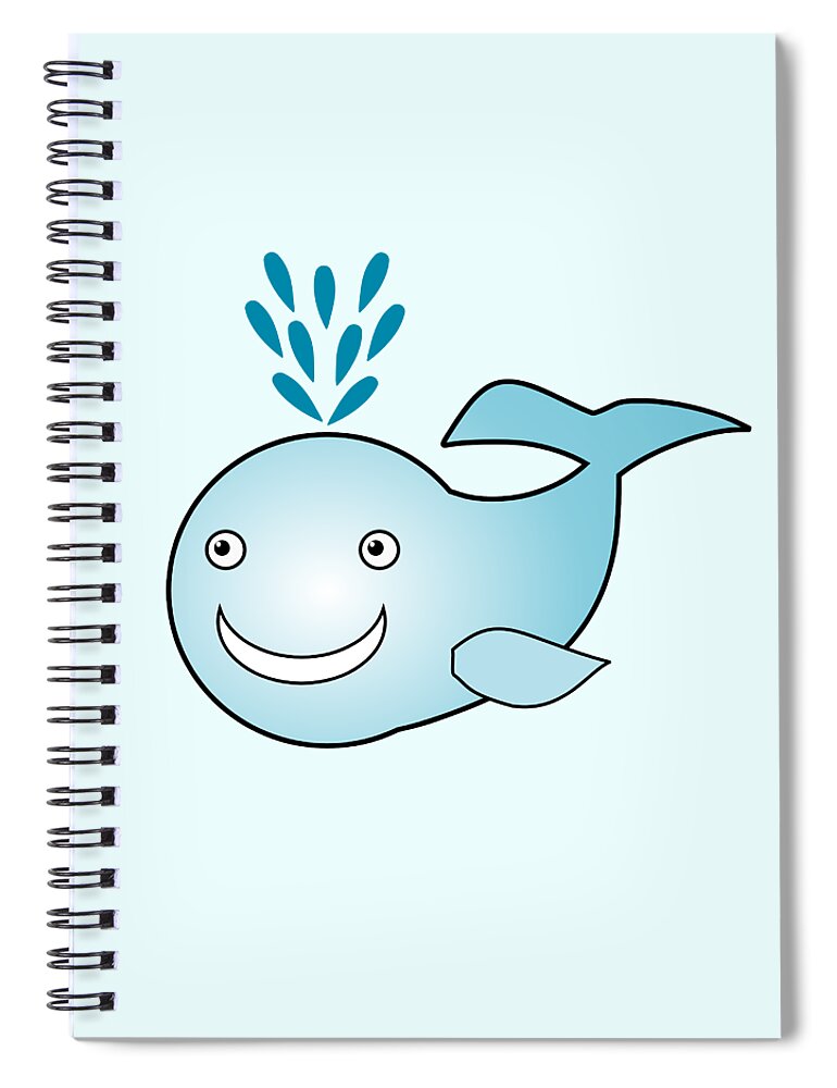Whale Spiral Notebook featuring the digital art Whale - Animals - Art for Kids by Anastasiya Malakhova