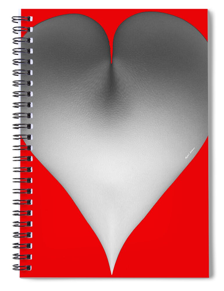 Valentines Spiral Notebook featuring the digital art What a Heart by Rafael Salazar