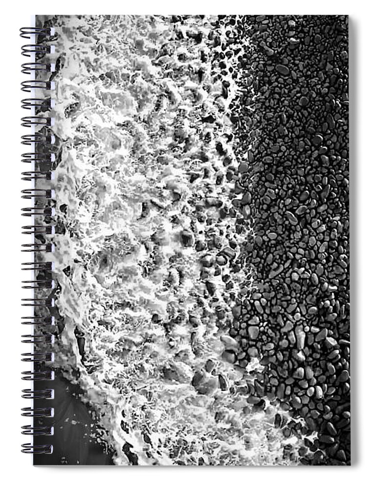  Wave Spiral Notebook featuring the photograph What are waves, Black And White by Jean Francois Gil