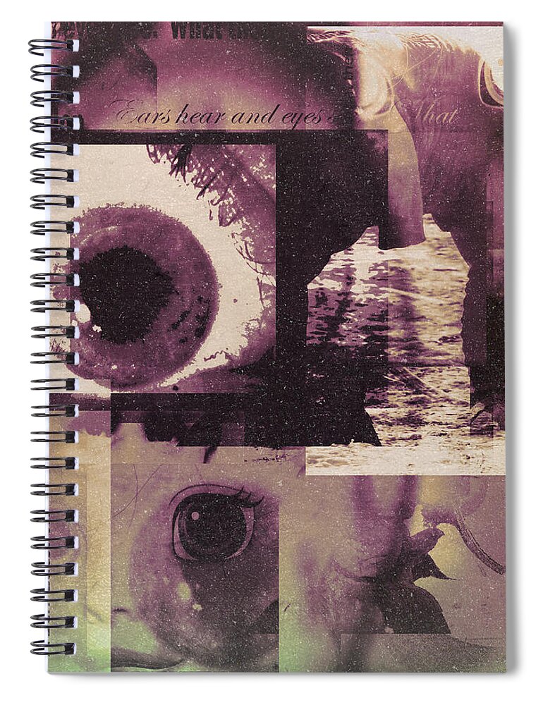 Abstract Spiral Notebook featuring the digital art What does the eye see by Cathy Anderson