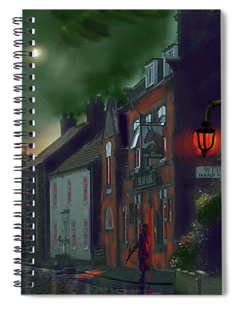 Bay Horse Spiral Notebook featuring the painting What if Grimshaw came to Kilham by Glenn Marshall