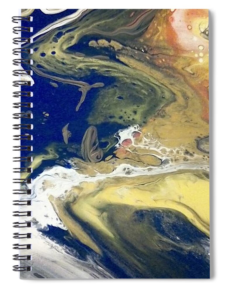 Abstract Spiral Notebook featuring the painting What Lies Beyond by C Maria Wall