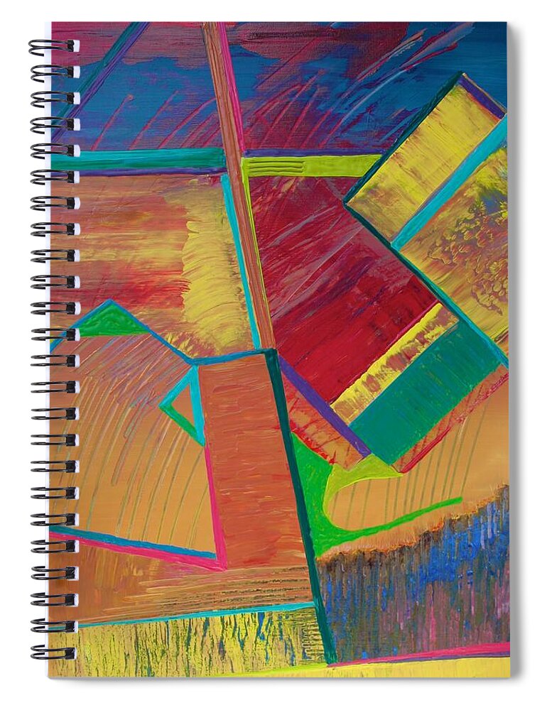  Spiral Notebook featuring the painting What Shall the Harvest Be by Polly Castor