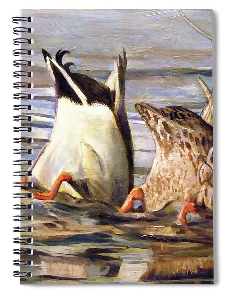 Nature Spiral Notebook featuring the painting What's Up by Donna Tucker