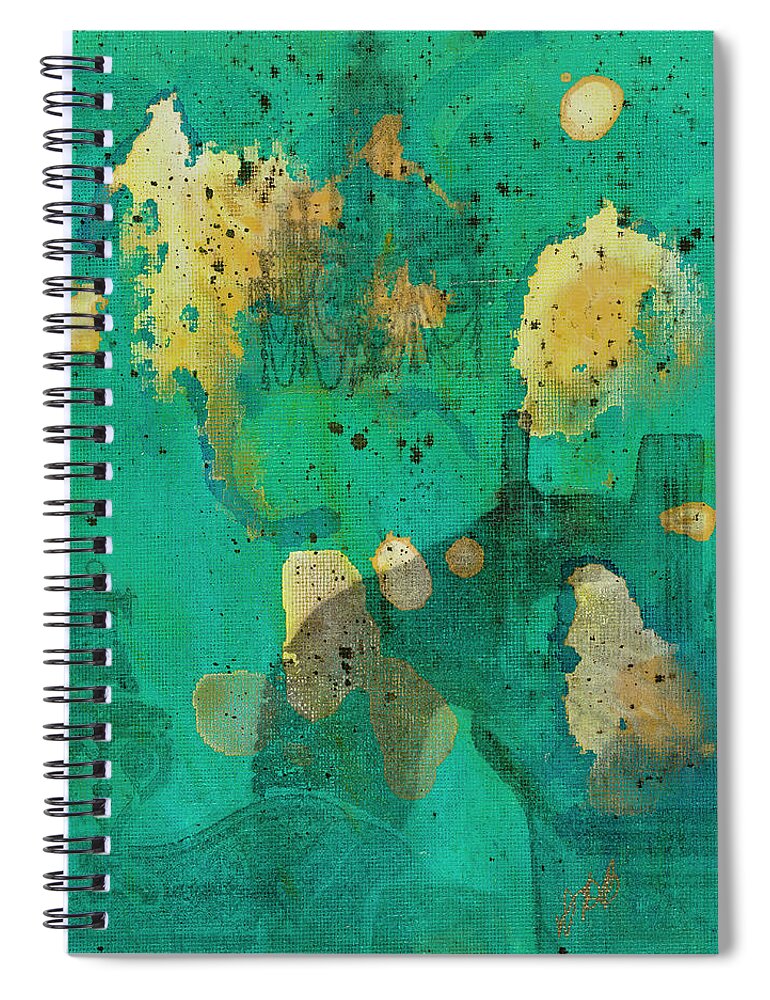 Blue Spiral Notebook featuring the mixed media When Floyd Learned to Play the Organ by Dawn Boswell Burke