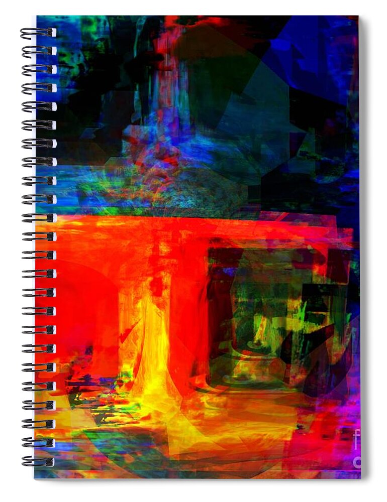 Fania Simon Spiral Notebook featuring the digital art When Water Will Not Stop by Fania Simon