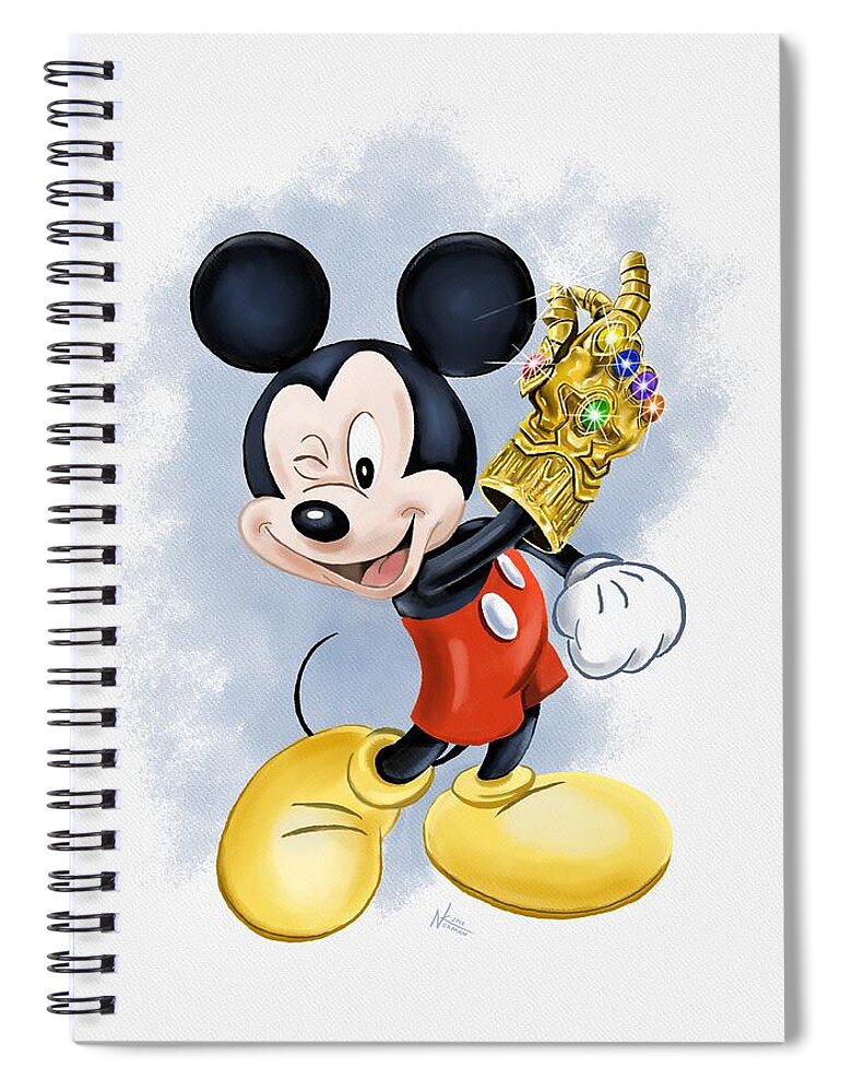 Mouse Spiral Notebook featuring the digital art When You Wish Upon a Snap by Norman Klein