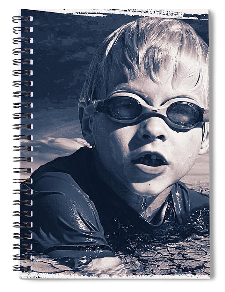 Boy Spiral Notebook featuring the digital art Where will he Swim Tomorrow by Chris Armytage