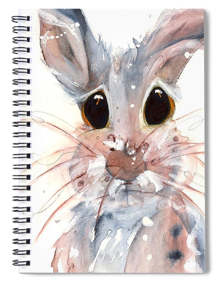 Hare Spiral Notebook featuring the painting Whiskers by Dawn Derman