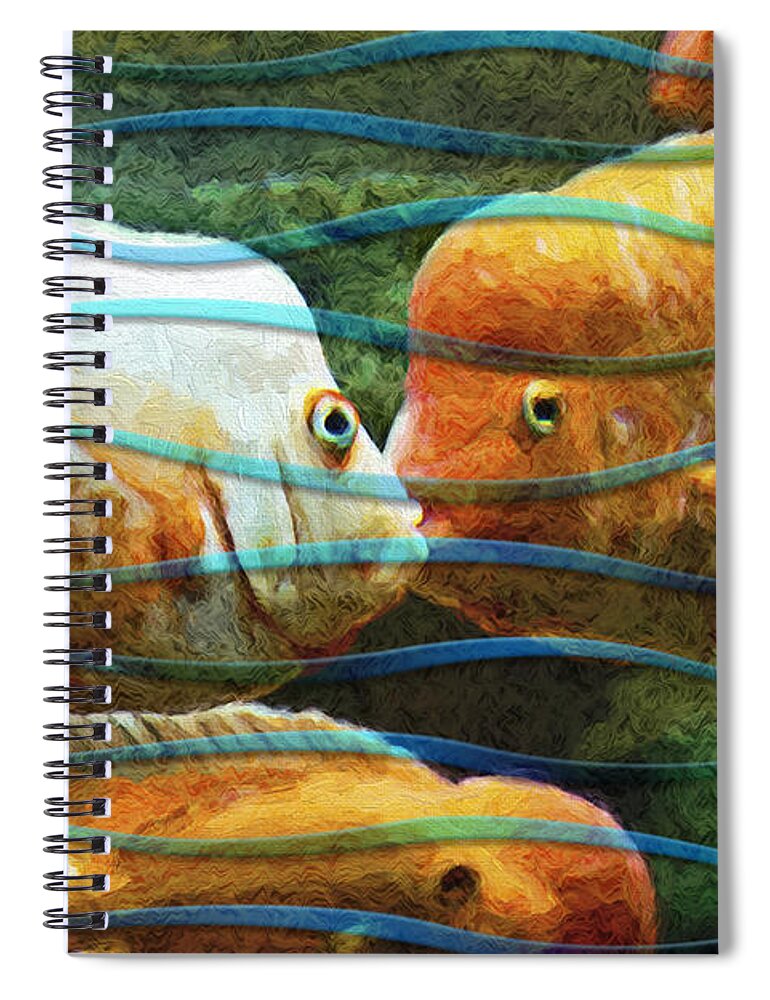 Water Weather Storms And The Sea Spiral Notebook featuring the digital art Whisper Sweet Nothings by Becky Titus
