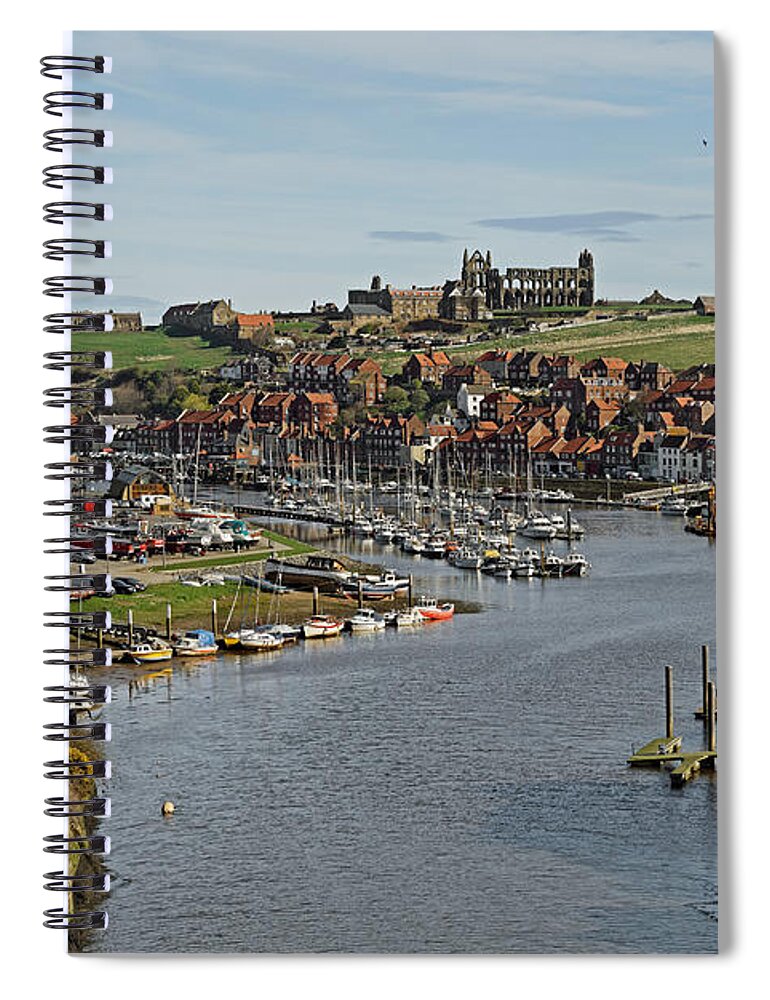 Britain Spiral Notebook featuring the photograph Whitby Marina and The River Esk by Rod Johnson
