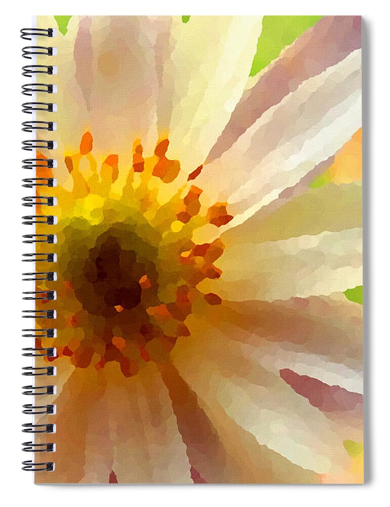 Botanical Spiral Notebook featuring the digital art White Anemone Flower by Shelli Fitzpatrick