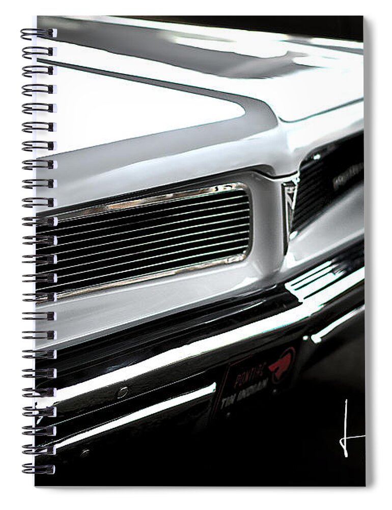 Car Spiral Notebook featuring the photograph White Classic Car by Lisa Lambert-Shank
