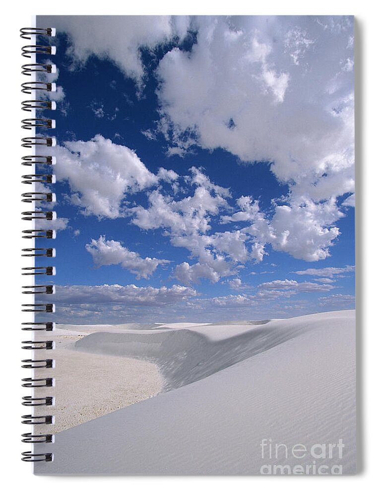 00340454 Spiral Notebook featuring the photograph White Gypsum Dunes by Yva Momatiuk John Eastcott