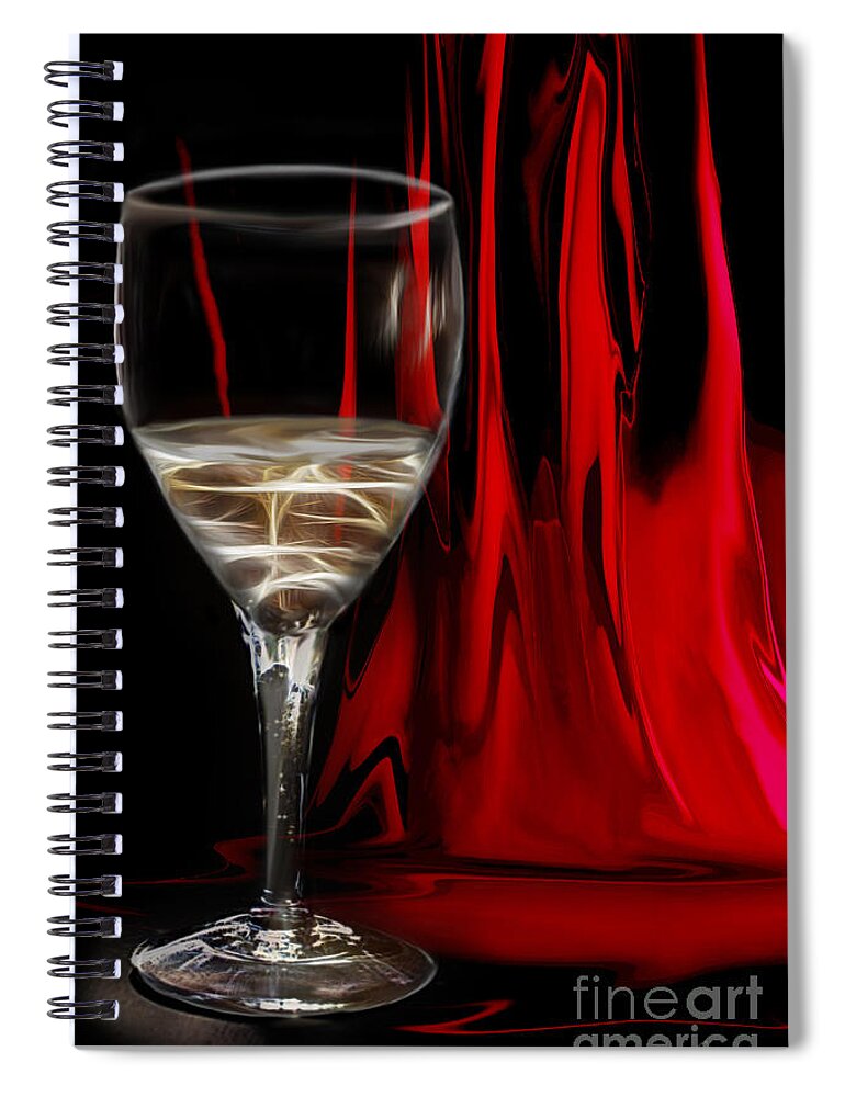 White Wine Spiral Notebook featuring the photograph White on red by Danuta Bennett