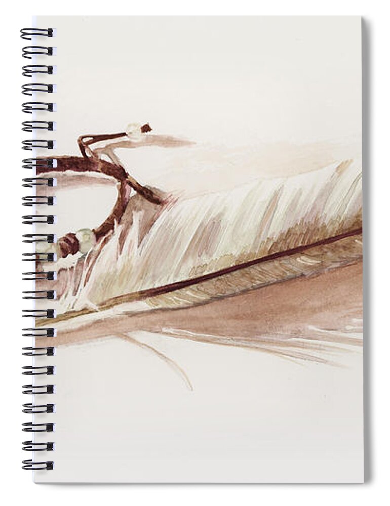 Feather Spiral Notebook featuring the painting White on White by Brandy Woods