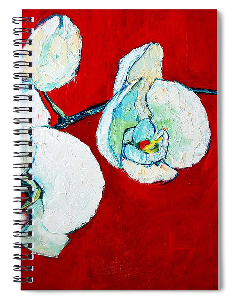 Orchid Spiral Notebook featuring the painting White Orchid by Ana Maria Edulescu