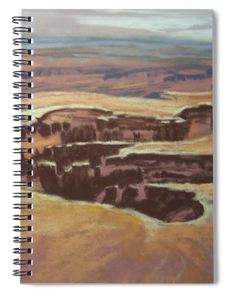 Landscape Spiral Notebook featuring the painting White Rim View by Sandi Snead