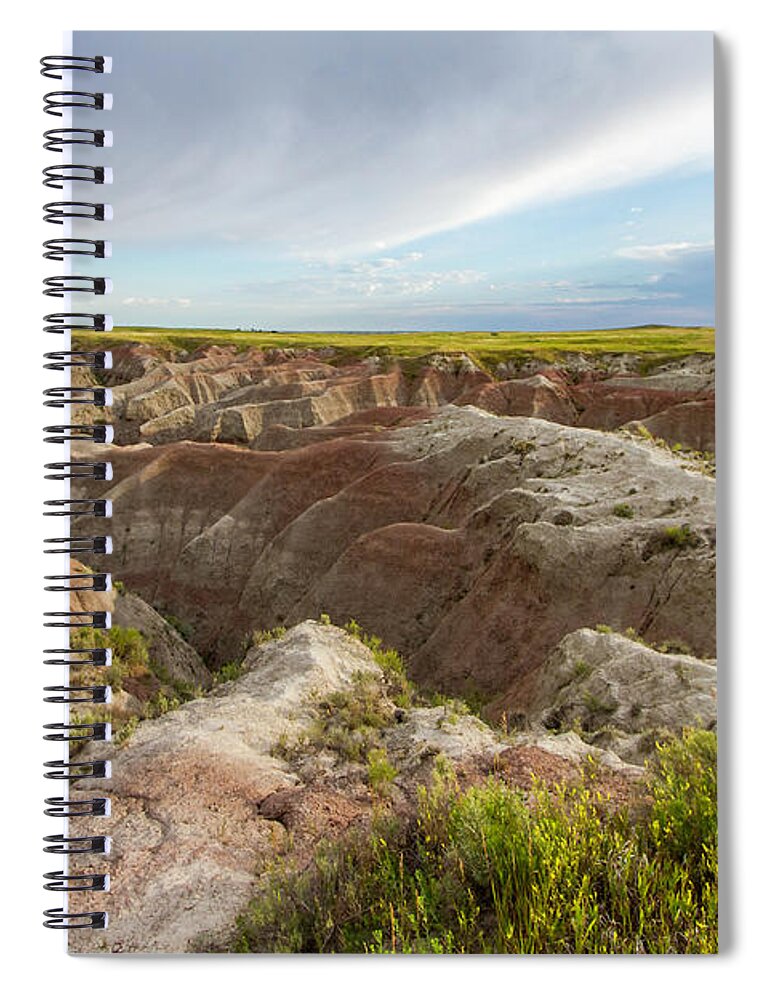 White River Valley Badlands Spiral Notebook featuring the photograph White River Valley Badlands by Karen Jorstad