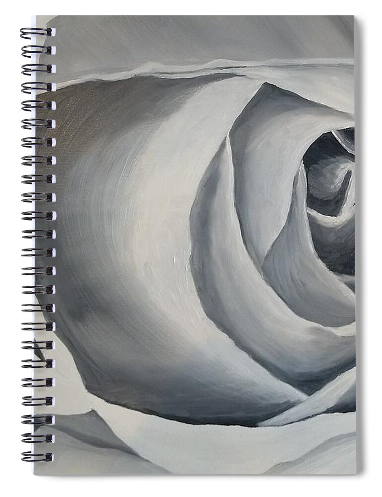 Rose Spiral Notebook featuring the painting White Rose by Kevin Daly