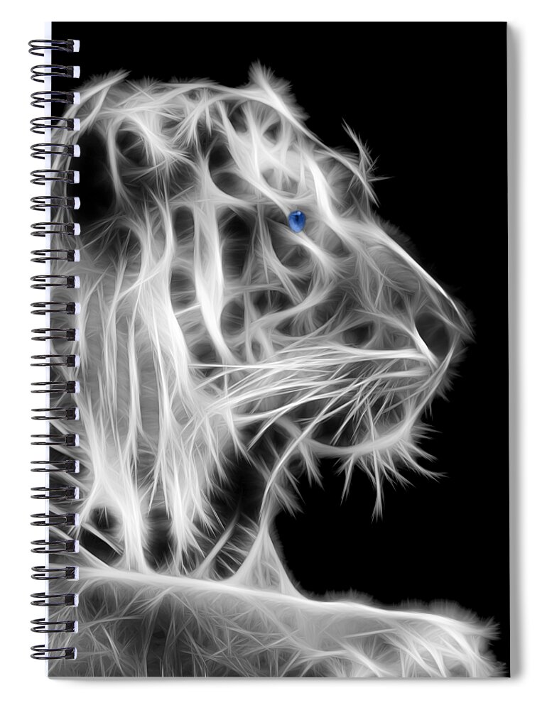 White Tiger Spiral Notebook featuring the photograph White Tiger by Shane Bechler