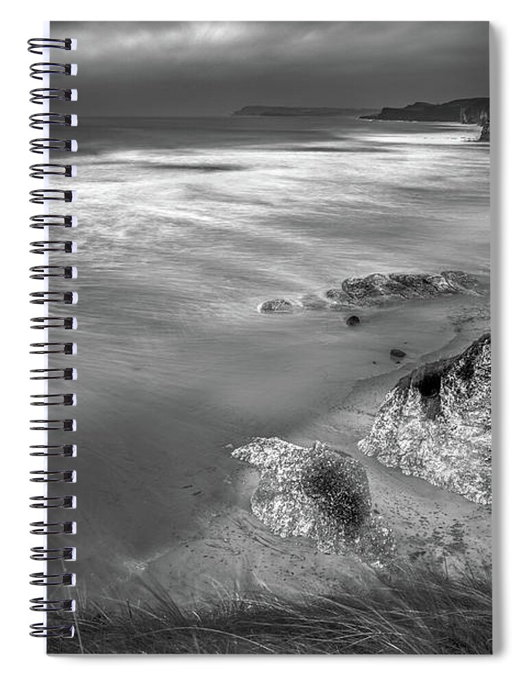 Ireland Spiral Notebook featuring the photograph Whiterocks mono by Nigel R Bell