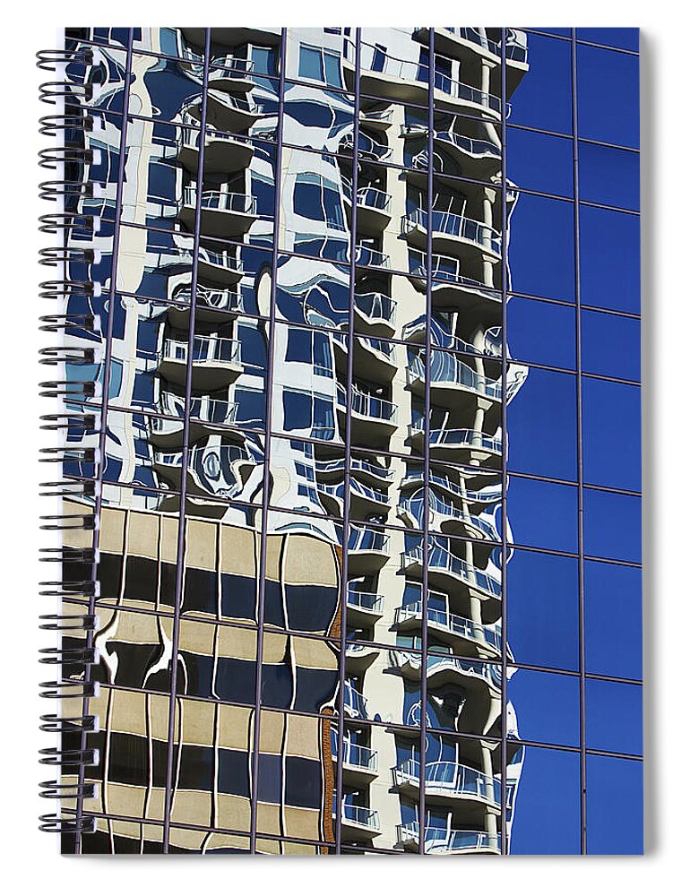 Building Spiral Notebook featuring the photograph Wiggly Balconies by Phyllis Denton