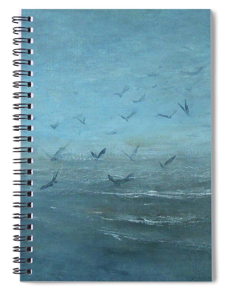 Abstract Spiral Notebook featuring the painting Wild And Free by Jane See