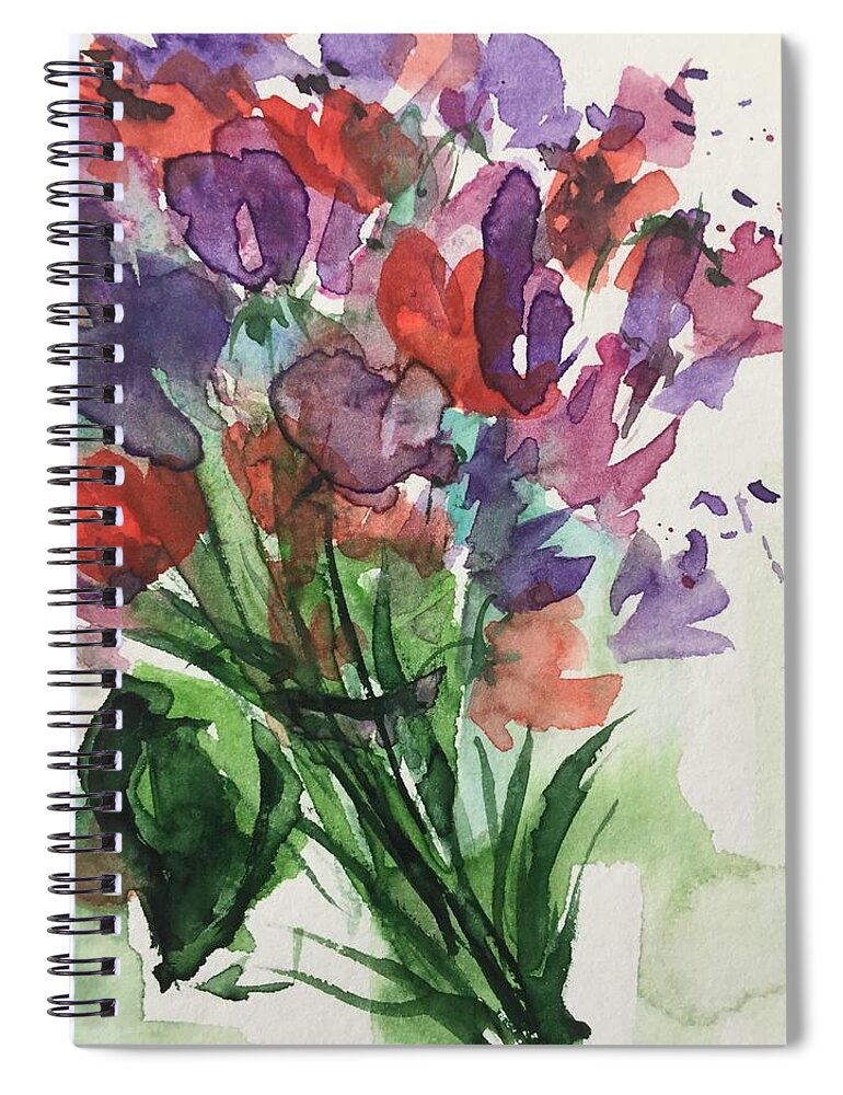 Wild Flowers Spiral Notebook featuring the painting Wild Flowers 4 by Britta Zehm