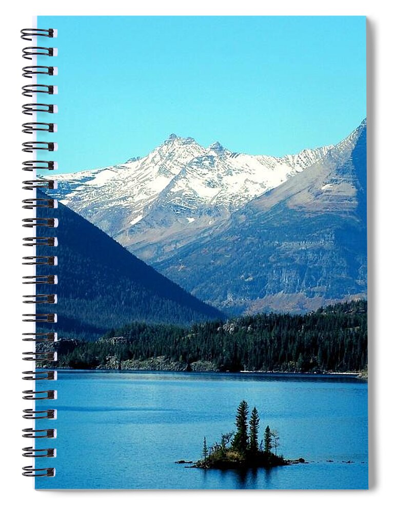 St Mary Lake Spiral Notebook featuring the photograph Wild Goose Island by Tracey Vivar