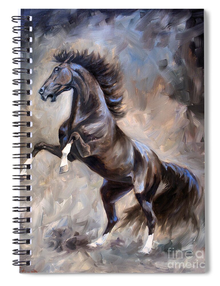 Horse Spiral Notebook featuring the painting Wild Thing by Jeanne Newton Schoborg