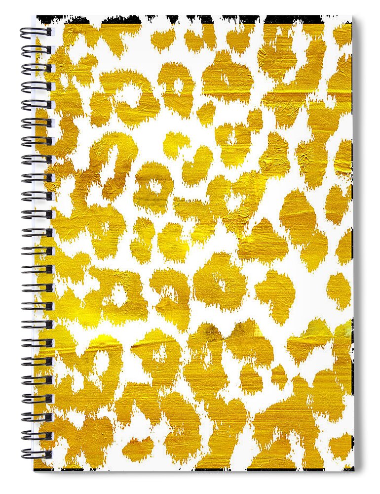 Leopard Fur Spiral Notebook featuring the painting Wild Thing Leopard Pattern by Mindy Sommers