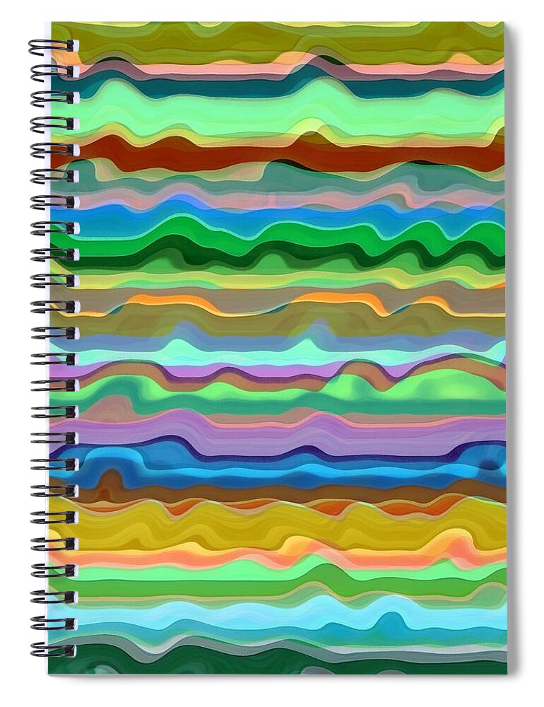 Waves Spiral Notebook featuring the digital art Wild Waves Three by Michelle Calkins