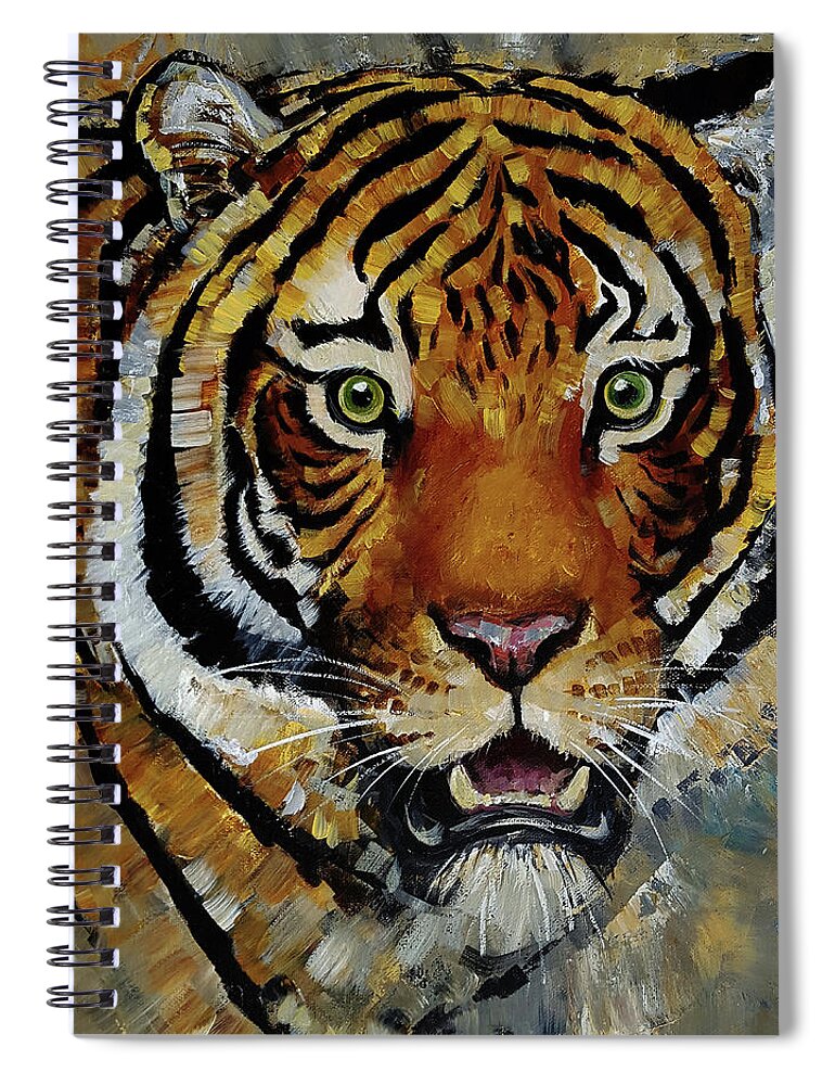 Wildlife Spiral Notebook featuring the painting Wild Will by Arti Chauhan