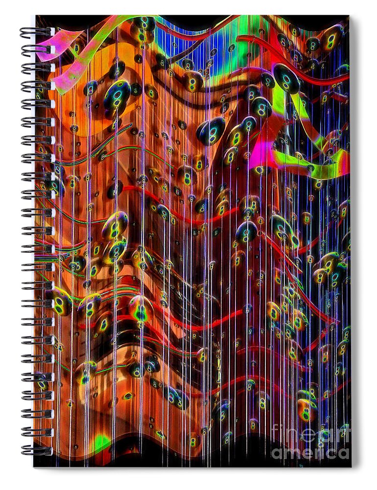 Abstract Spiral Notebook featuring the photograph Wild Wind Chimes by Sue Melvin