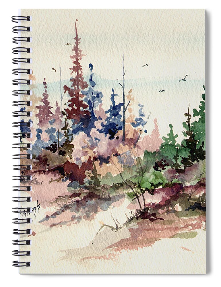 Trees Spiral Notebook featuring the painting Wilderness by Sam Sidders